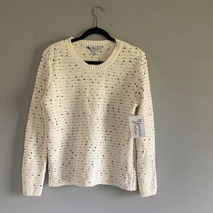 Elegant Cream Speckled Women's Sweater